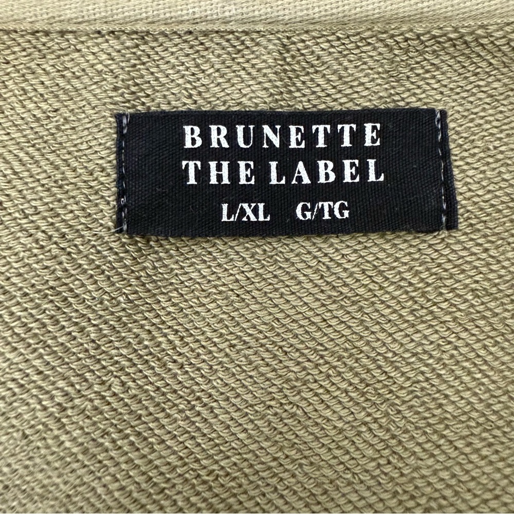 BRUNETTE THE LABEL - Not your boyfriend 1/2 zip sweater size L/XL in Olive - Picture 9 of 14